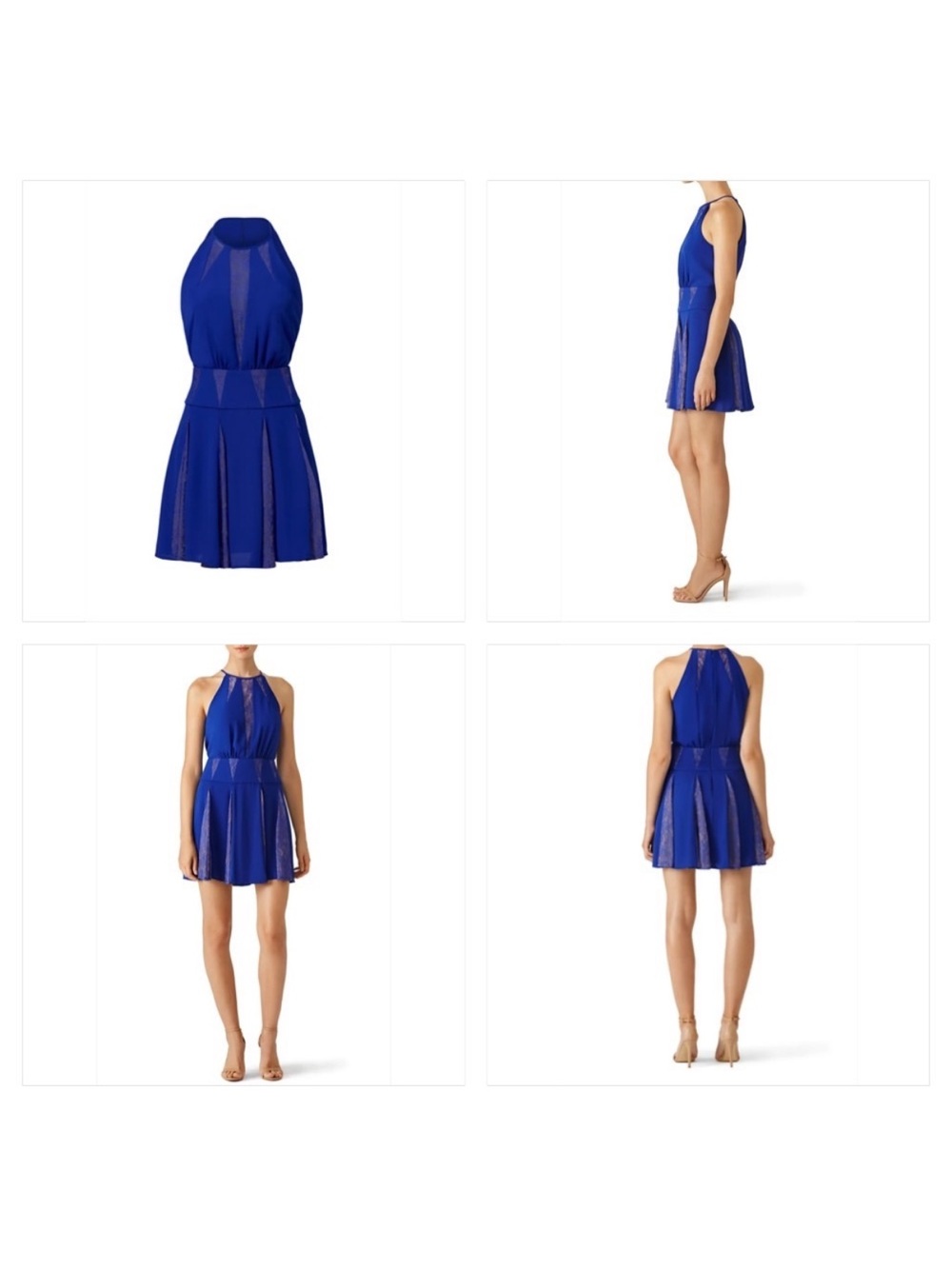 BCBG Maxazria Teena Royal Blue Halter Fit-and-Flare Dress